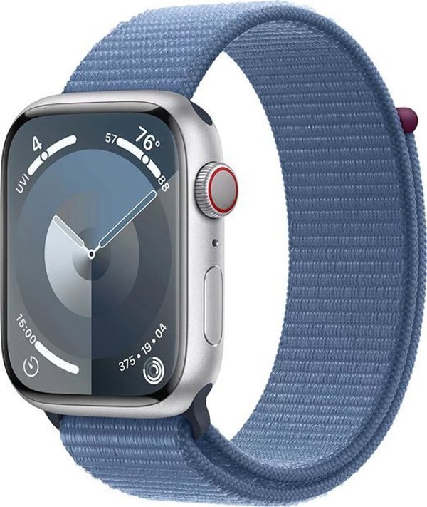 Έξυπνο ρολόι Apple Watch 9 GPS + Cellular 45mm Ασημί Αλουμίνιο Sport Loop Μπλε (MRMJ3QP/A)
