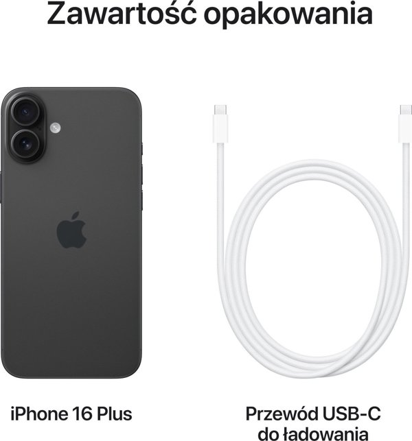 Smartfon Apple iPhone 16 Plus 5G 8/128GB Czarny  (MXVU3QN/A)