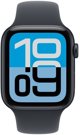 Apple Watch SE 3 (GPS) 44 mm μεσαία νύχτα αλουμινένια θήκη και μεσαία νύχτα αθλητικό λουράκι, M/L
