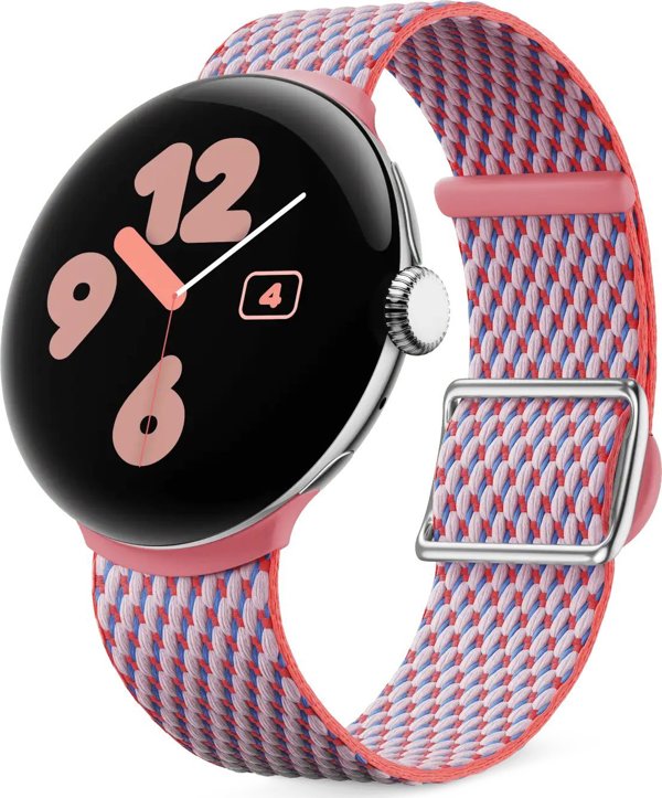 Έξυπνο ρολόι Pixel Watch 3 (45mm), Υφασμάτινο λουράκι, Peony, WW