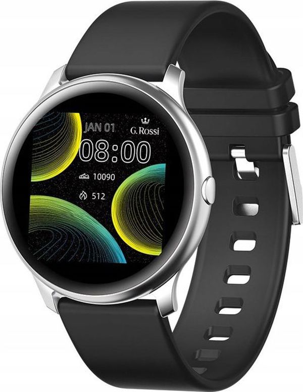 Gino Rossi Smartwatch SW010-11, Έξυπνο Ρολόι με Μαύρο Λουράκι