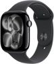 Apple Watch Series 11 (GPS) 46mm Mirror Black Aluminum Case with Black Sport Band, S/M
