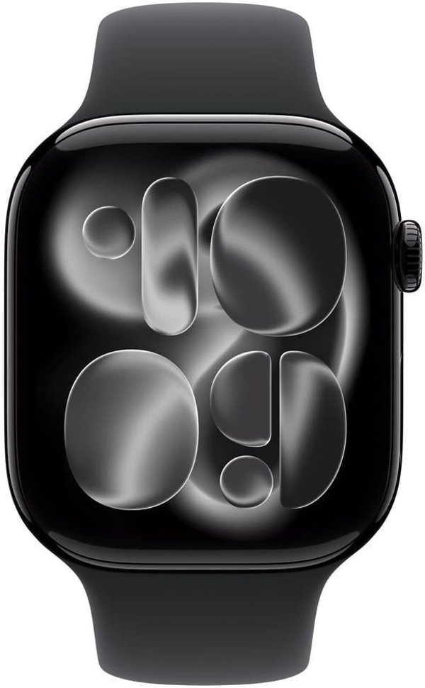 Apple Watch Series 11 (GPS) 46mm Mirror Black Aluminum Case with Black Sport Band, S/M