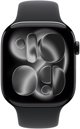 Apple Watch Series 11 (GPS) 46mm Mirror Black Aluminum Case with Black Sport Band, S/M