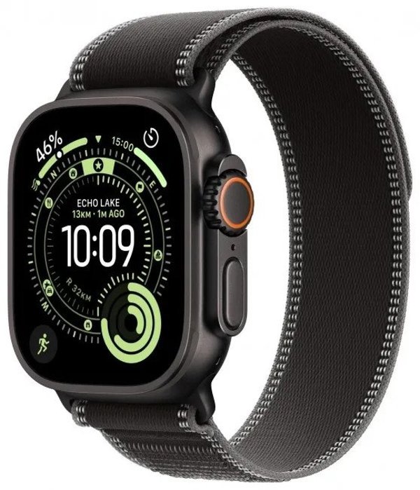 Apple Watch Ultra 3 GPS + Cellular 49mm Μαύρη Θήκη Τιτανίου με Μαύρο/Κάρβουνο Trail Loop - M/L