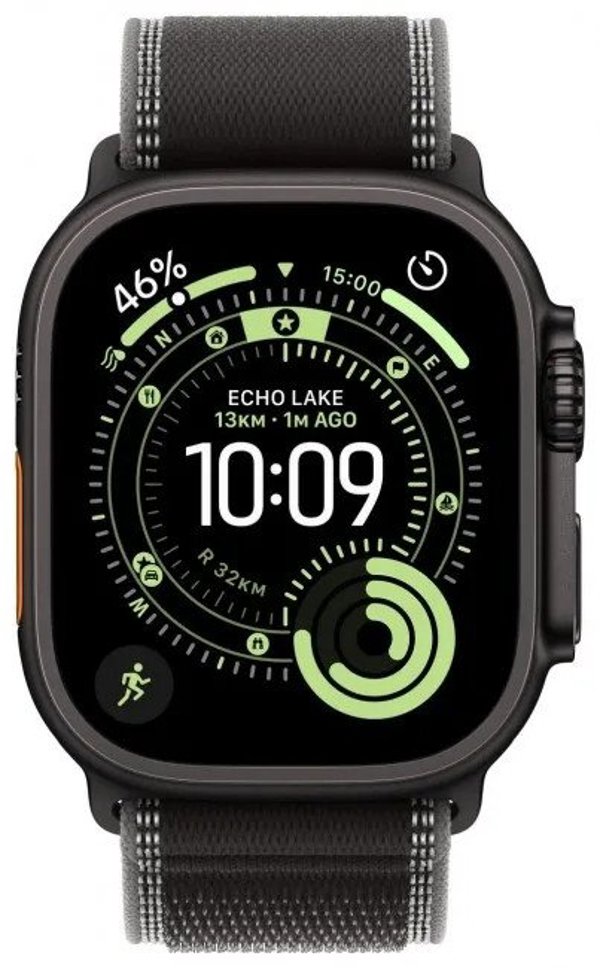 Apple Watch Ultra 3 GPS + Cellular 49mm Μαύρη Θήκη Τιτανίου με Μαύρο/Κάρβουνο Trail Loop - M/L