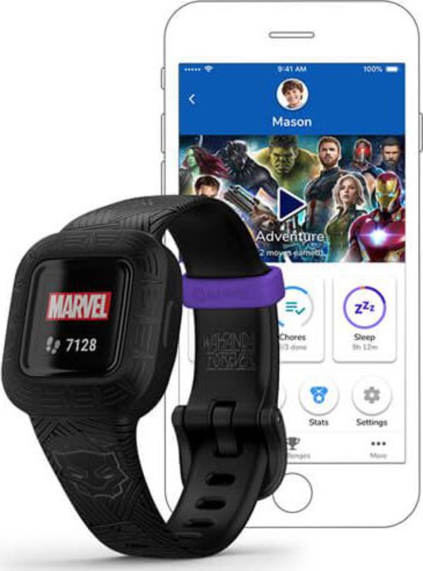 Smartband Garmin Vivofit Junior 3 Marvel Black Panther Μαύρος Πάνθηρας Czarny