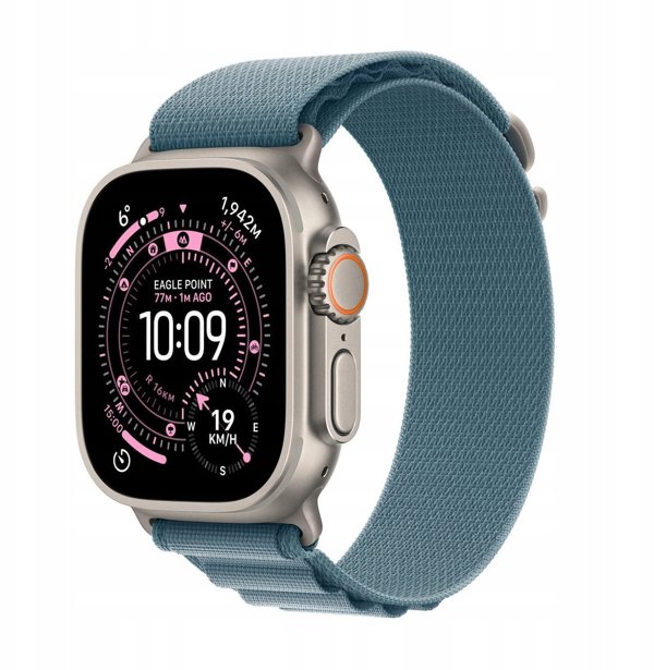 Smartwatch Apple Watch Ultra 3 GPS + Cellular 49mm Natural Titanium / Alpine Loop L Niebieski  (MEWP4QP/A)