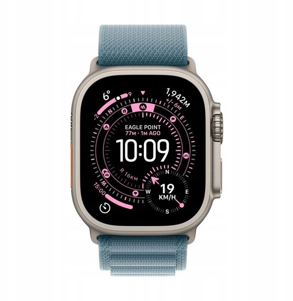 Smartwatch Apple Watch Ultra 3 GPS + Cellular 49mm Natural Titanium / Alpine Loop L Niebieski  (MEWP4QP/A)