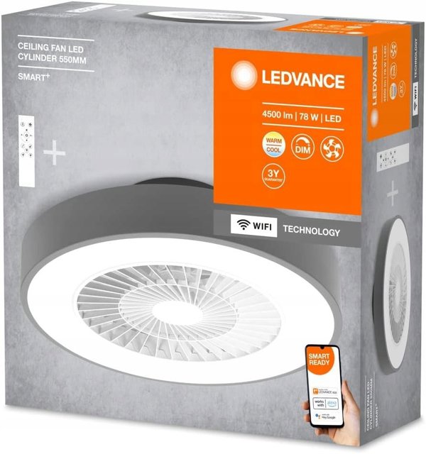 Έξυπνος λαμπτήρας LED με ανεμιστήρα LEDVANCE SMART WIFI, 76W, 3000-6500K, 2300lm, με τηλεχειριστήριο