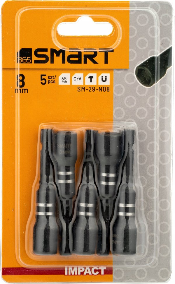 Smart Magnetyczne nasadki udarowe 1/4" 8mm 5 szt.