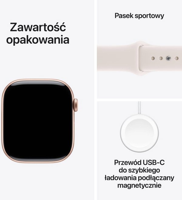 Apple Watch S11 Αλουμίνιο Κυψελωτό 42mm Ροζ χρυσό (Αθλητικό λουράκι ανοιχτό ροζ) M/L