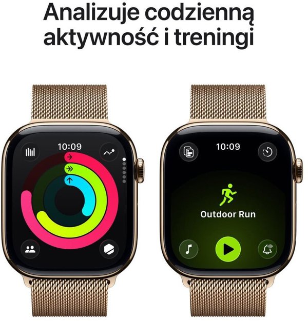 Apple Watch Series 11 GPS + Cellular 42mm Gold Titanium Case with Gold Milanese Loop