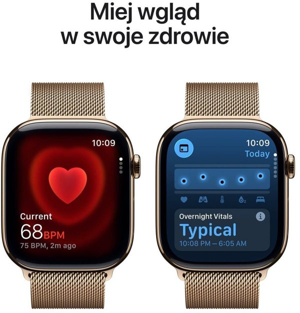 Apple Watch Series 11 GPS + Cellular 42mm Gold Titanium Case with Gold Milanese Loop