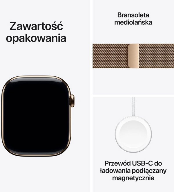 Apple Watch Series 11 GPS + Cellular 42mm Gold Titanium Case with Gold Milanese Loop