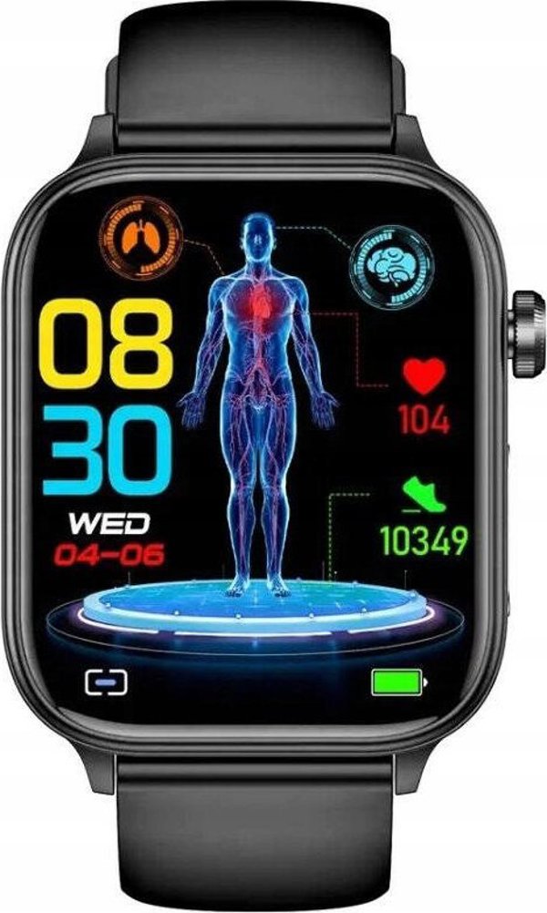 Έξυπνο ρολόι Rubicon SmartWatch Rubicon RNCF33 μαύρο κόκκινο συνομιλίες γλυκόζη θερμόμετρο.