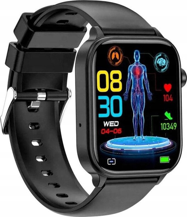 Έξυπνο ρολόι Rubicon SmartWatch Rubicon RNCF33 μαύρο κόκκινο συνομιλίες γλυκόζη θερμόμετρο.