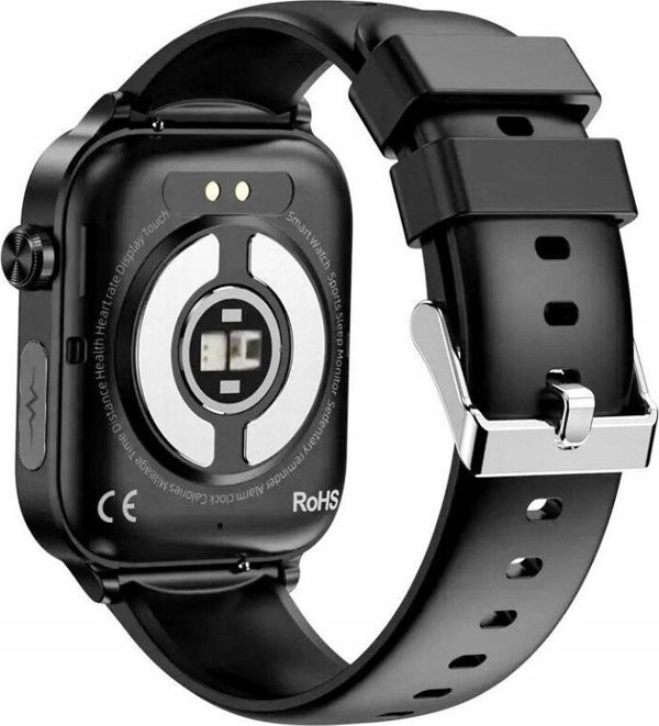 Έξυπνο ρολόι Rubicon SmartWatch Rubicon RNCF33 μαύρο κόκκινο συνομιλίες γλυκόζη θερμόμετρο.