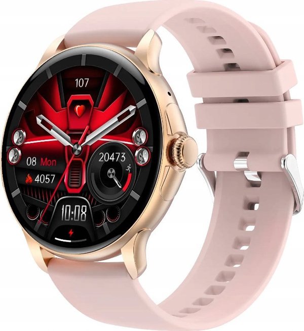 Rubicon Smartwatch RNCF35 Με Bluetooth Κλήσεις, Ειδοποιήσεις & Ροζ Χρώμα