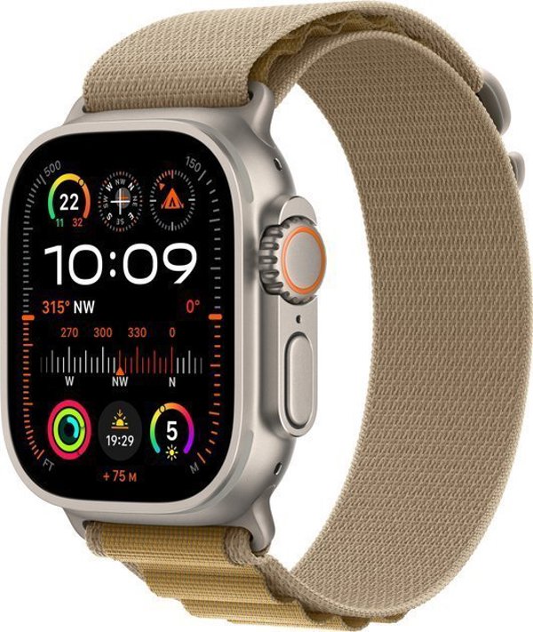 Apple Watch Ultra 2 GPS + Cellular 49mm Θήκη Τιτανίου Alpine Loop Large Μπεζ (MX4H3WB/A)