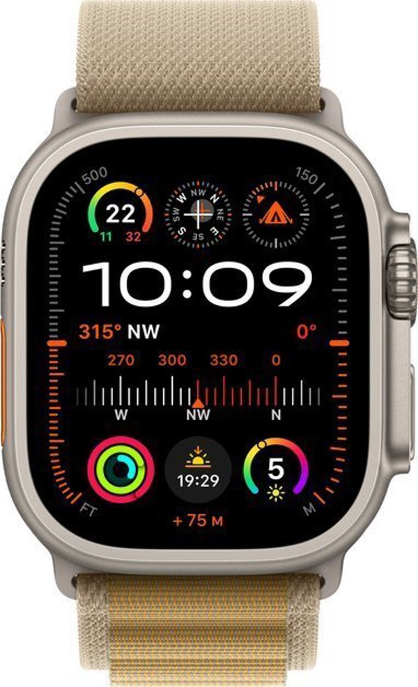 Apple Watch Ultra 2 GPS + Cellular 49mm Θήκη Τιτανίου Alpine Loop Large Μπεζ (MX4H3WB/A)