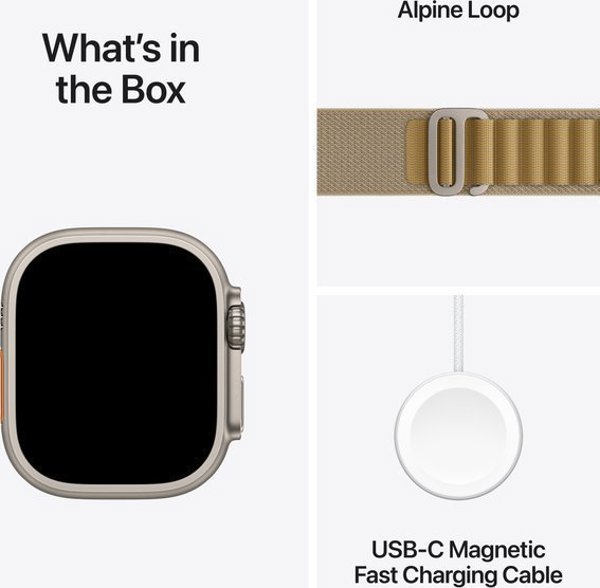 Apple Watch Ultra 2 GPS + Cellular 49mm Θήκη Τιτανίου Alpine Loop Large Μπεζ (MX4H3WB/A)