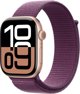 Apple Watch Series 10 (GPS) 42mm Ροζ Χρυσό Αλουμινένια Θήκη με Δαμασκηνί Αθλητικό Λουράκι (MWWK3)