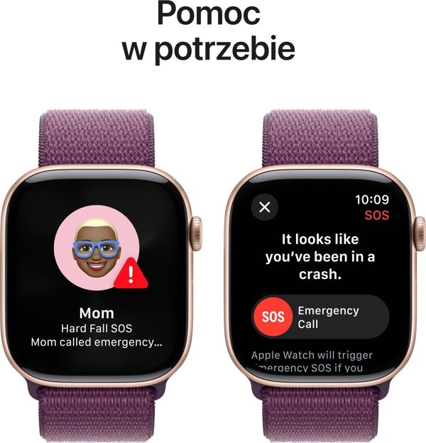 Apple Watch Series 10 (GPS) 42mm Ροζ Χρυσό Αλουμινένια Θήκη με Δαμασκηνί Αθλητικό Λουράκι (MWWK3)