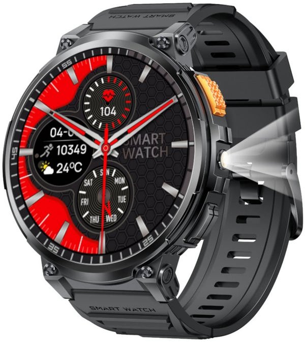 GlacierX Giant Smartwatch GX-G241, Έξυπνο Ρολόι, Black