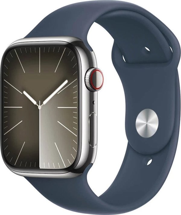 Smartwatch Apple Watch 9 GPS + Cellular 45mm Ασημί ανοξείδωτο ατσάλι Sport S/M Blue (MRMN3QP/A) 13120509 195949025273