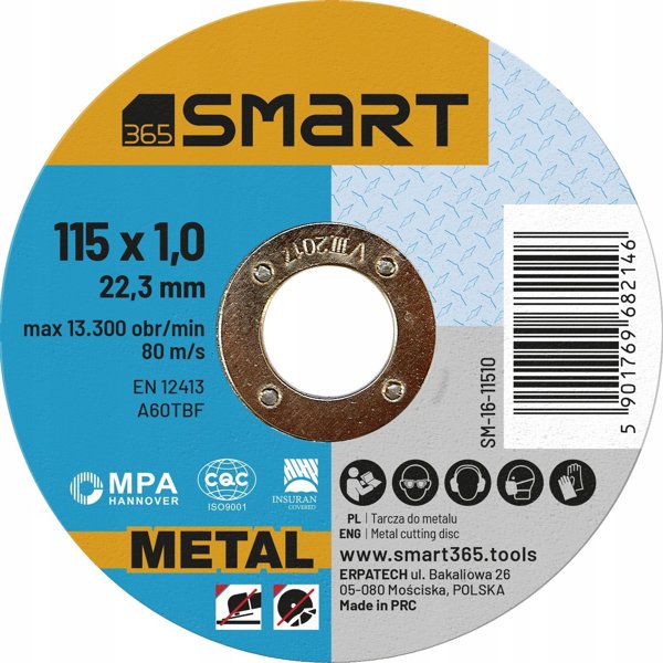 Smart Πλαστικός Δίσκος Κοπής Μετάλλων 115x1,0mm