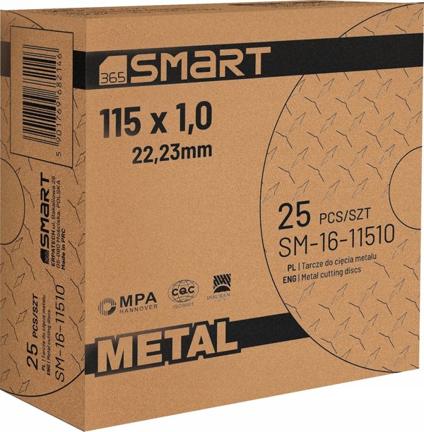 Smart Πλαστικός Δίσκος Κοπής Μετάλλων 115x1,0mm