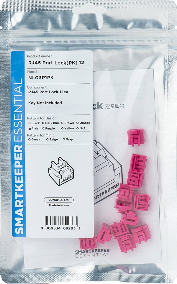 Smartkeeper Basic RJ45 Port Lock – Πώμα Ασφαλείας Θύρας Δικτύου, 12 Τεμάχια, Ροζ (NL03P1PK)