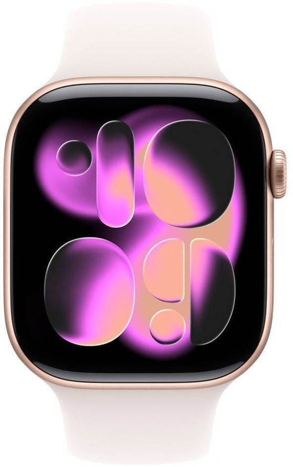 Apple Watch S11 Αλουμίνιο Κυψελωτό 46mm Ροζ χρυσό (Αθλητικό λουράκι ανοιχτό ροζ) S/M