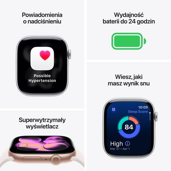 Apple Watch S11 Αλουμίνιο Κυψελωτό 46mm Ροζ χρυσό (Αθλητικό λουράκι ανοιχτό ροζ) S/M