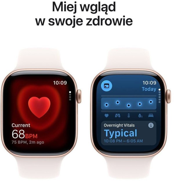 Apple Watch S11 Αλουμίνιο Κυψελωτό 46mm Ροζ χρυσό (Αθλητικό λουράκι ανοιχτό ροζ) S/M