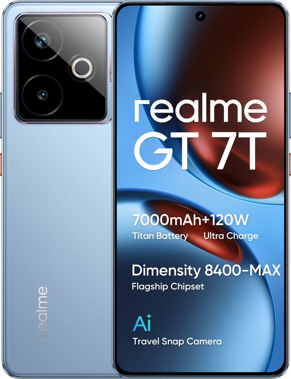realme GT 7T 17,3 cm (6.8") Dual SIM Android 15 5G USB Type-C 12 GB 256 GB 7000 mAh Μπλε