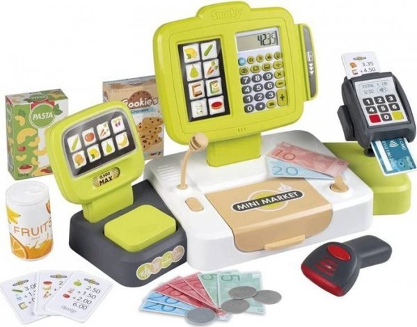 Smoby Μεγάλη Ηλεκτρονική Ταμειακή Μηχανή με Σαρωτή, Ήχο, Φως και 30 Αξεσουάρ (3032163501145)