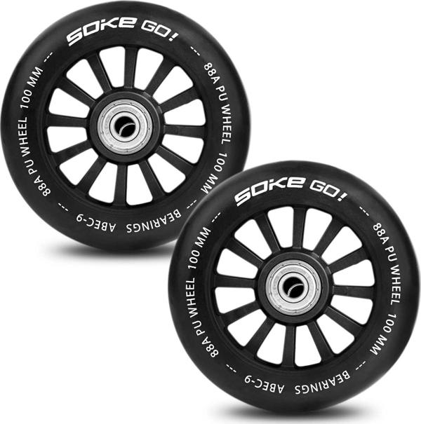Soke Ρόδες για πατίνι 100 mm μαύρες 2 τεμάχια