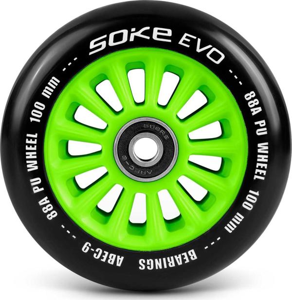 Soke ρόδες για πατίνι 100 mm πράσινες σετ 2 τεμαχίων
