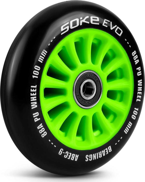 Soke ρόδες για πατίνι 100 mm πράσινες σετ 2 τεμαχίων