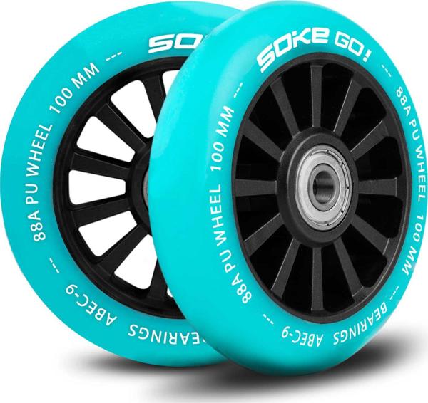 Soke Ρόδες για πατίνι 100 mm τιρκουάζ 2 τεμ.