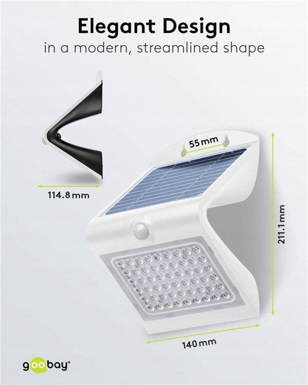 Solarny kinkiet LED z czujnikiem ruchu, 4 W