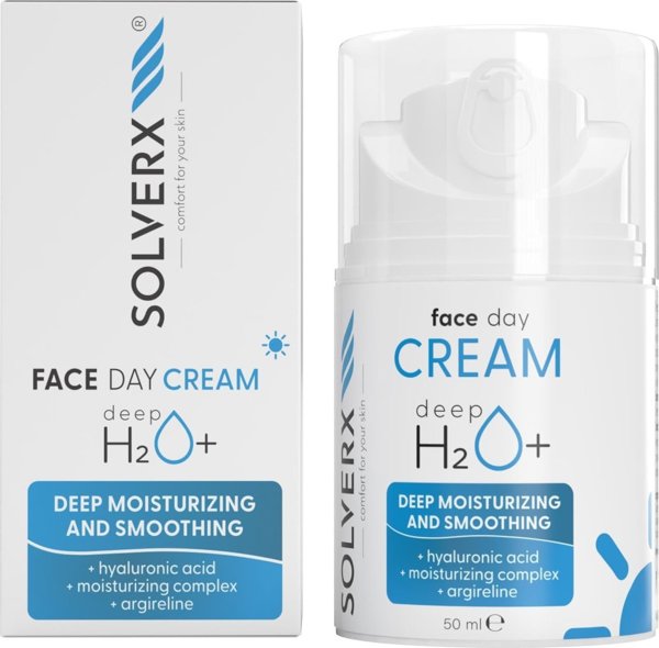 Solverx Deep H2O+ Ενυδατική κρέμα ημέρας για ξηρό και αφυδατωμένο δέρμα 50ml