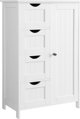 Songmics Ντουλάπι Μπάνιου με Συρτάρια, MDF, Λευκό, 55cm