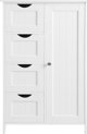 Songmics Ντουλάπι Μπάνιου με Συρτάρια, MDF, Λευκό, 55cm