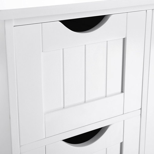 Songmics Ντουλάπι Μπάνιου με Συρτάρια, MDF, Λευκό, 55cm