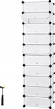 Songmics Interlocking rack παπουτσιών, ορθογώνια οργάνωση αποθήκευσης, αρθρωτό ράφι DIY με 10 θέσεις, 40 X 13692245 6955880351442