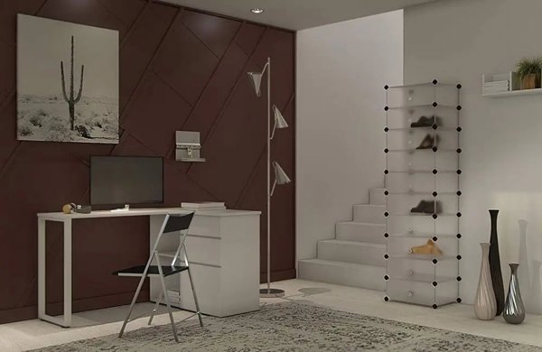 Songmics Interlocking rack παπουτσιών, ορθογώνια οργάνωση αποθήκευσης, αρθρωτό ράφι DIY με 10 θέσεις, 40 X 13692245 6955880351442