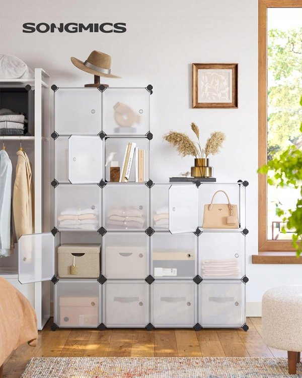 Songmics Storage Organizer, 15 θέσεις για ρούχα παπούτσια Βιβλία παιχνιδιών, εύκολο στη συναρμολόγηση, λευκό 13585952 6955880334599
